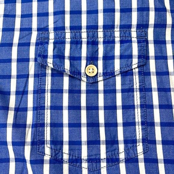 Lucky Brand Shirt Mens Medium M Blue Gingham Classic Long Sleeve Button Down - Picture 7 of 10